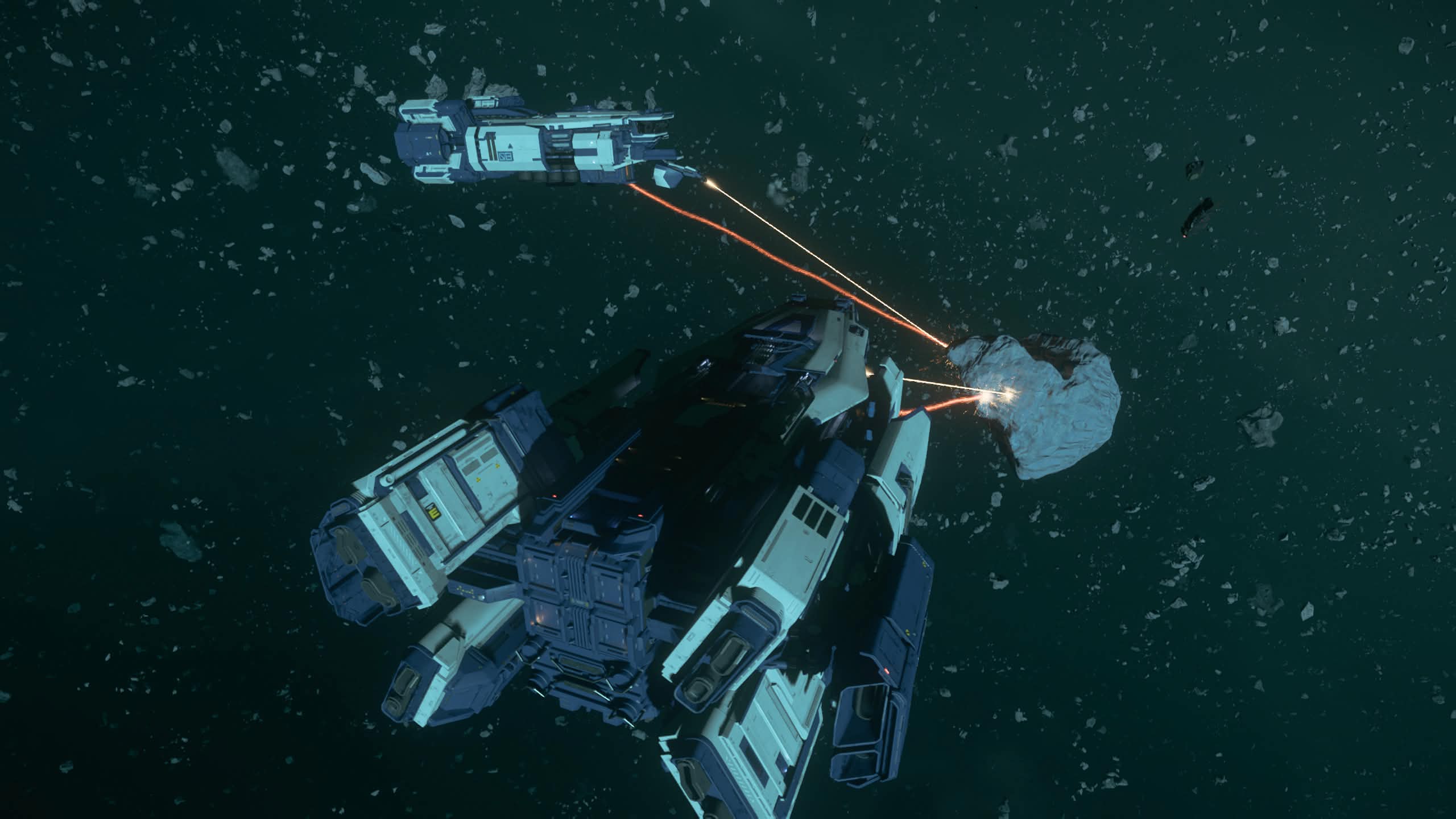 Ship maneuvering through an asteroid field